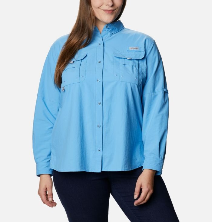 Tops Columbia PFG Bahama™ Long Sleeve Feminino Azuis Escuro Portugal | 145891-7DB1