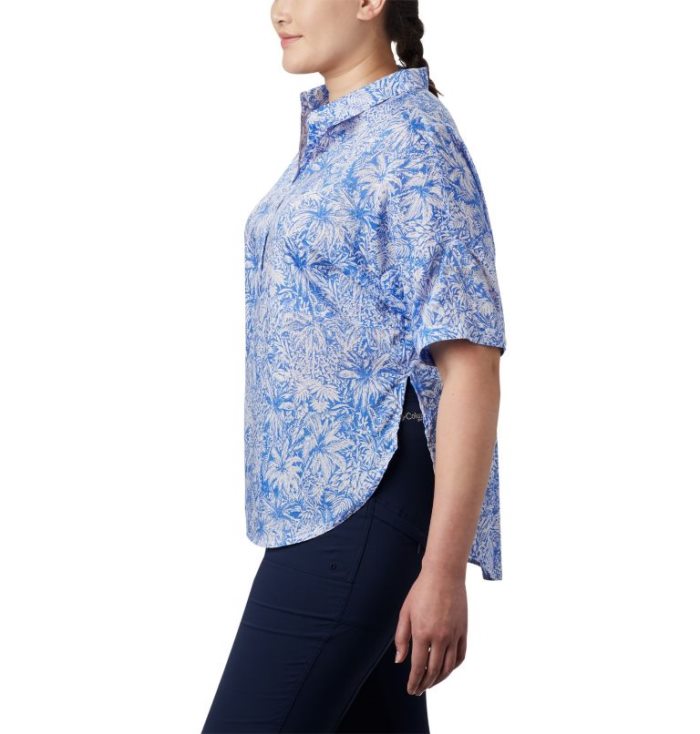 Túnica Columbia PFG Sun Drifter™ 3/4 Sleeve Túnica Feminino Azuis Portugal | 191168-8S92