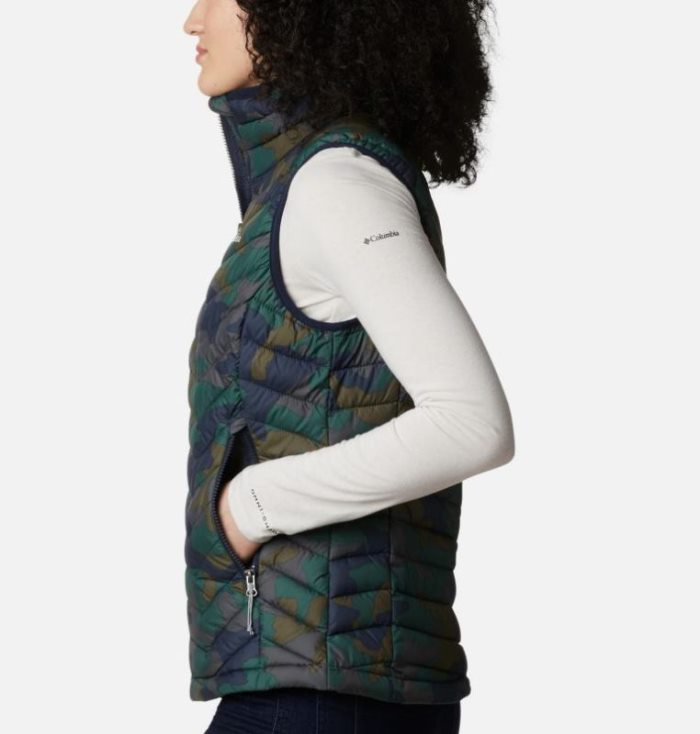 Coletes Columbia Powder Lite™ Vest Feminino Azuis Escuro Camufladas Portugal | 106673-8LQ8