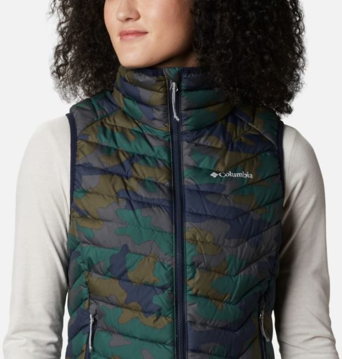 Coletes Columbia Powder Lite™ Vest Feminino Azuis Escuro Camufladas Portugal | 106673-8LQ8