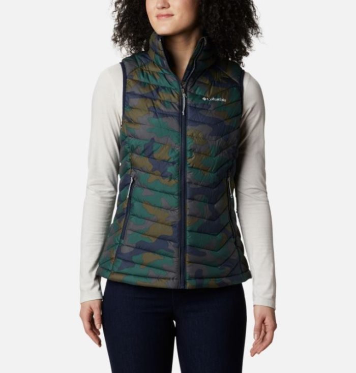 Coletes Columbia Powder Lite™ Vest Feminino Azuis Escuro Camufladas Portugal | 106673-8LQ8