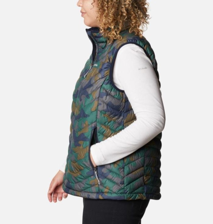 Coletes Columbia Powder Lite™ Vest Feminino Azuis Escuro Camufladas Portugal | 126737-GX0L