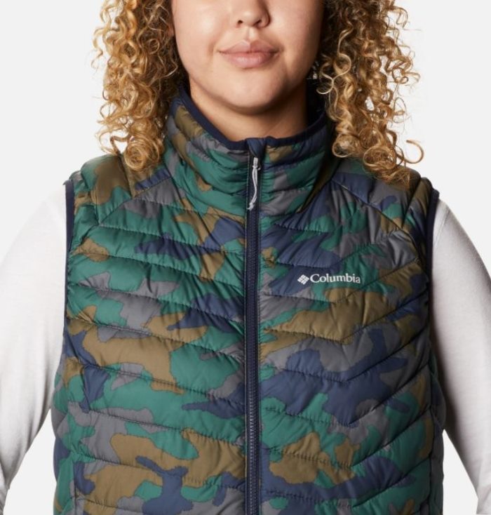 Coletes Columbia Powder Lite™ Vest Feminino Azuis Escuro Camufladas Portugal | 126737-GX0L