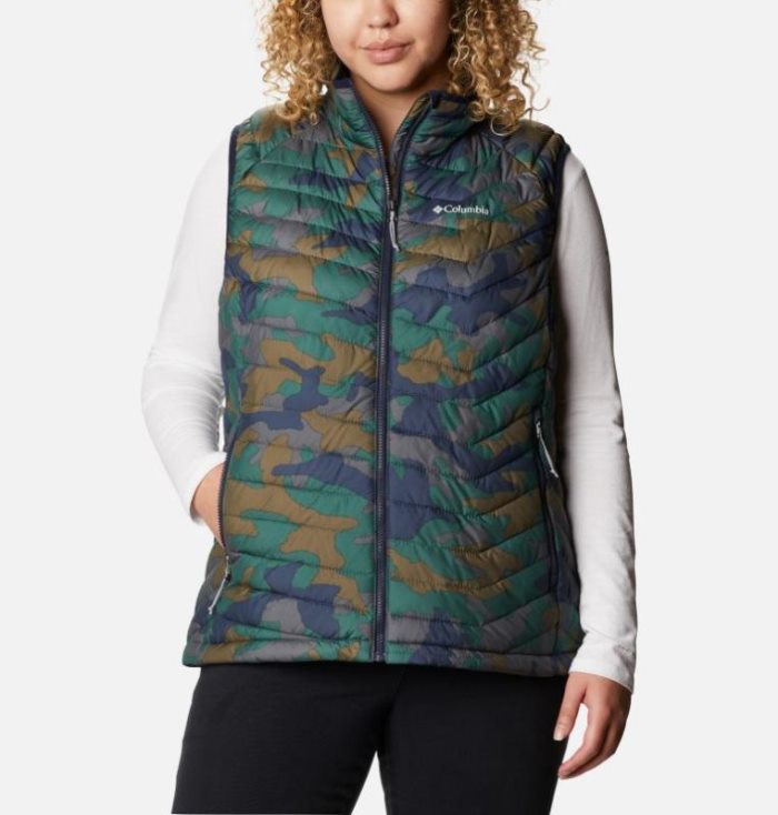 Coletes Columbia Powder Lite™ Vest Feminino Azuis Escuro Camufladas Portugal | 126737-GX0L