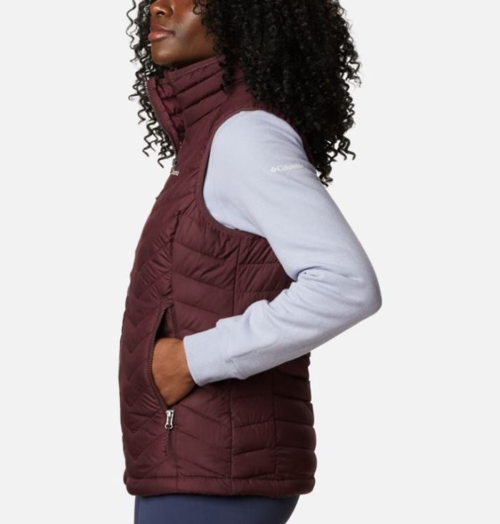 Coletes Columbia Powder Lite™ Vest Feminino Vermelhas Escuro Portugal | 168128-6E59