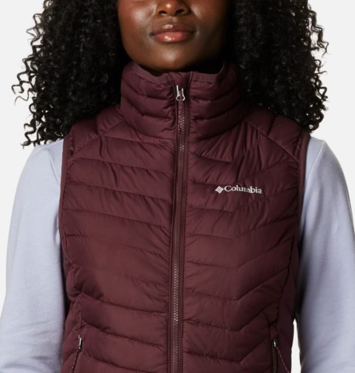 Coletes Columbia Powder Lite™ Vest Feminino Vermelhas Escuro Portugal | 168128-6E59