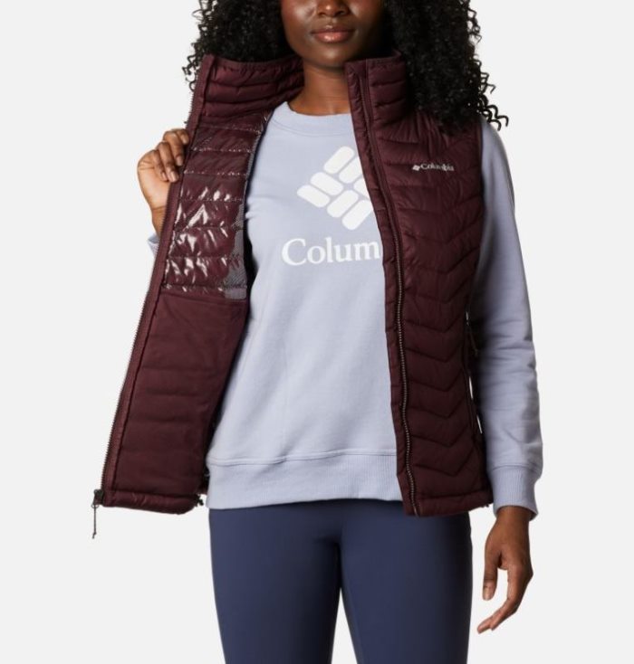 Coletes Columbia Powder Lite™ Vest Feminino Vermelhas Escuro Portugal | 168128-6E59